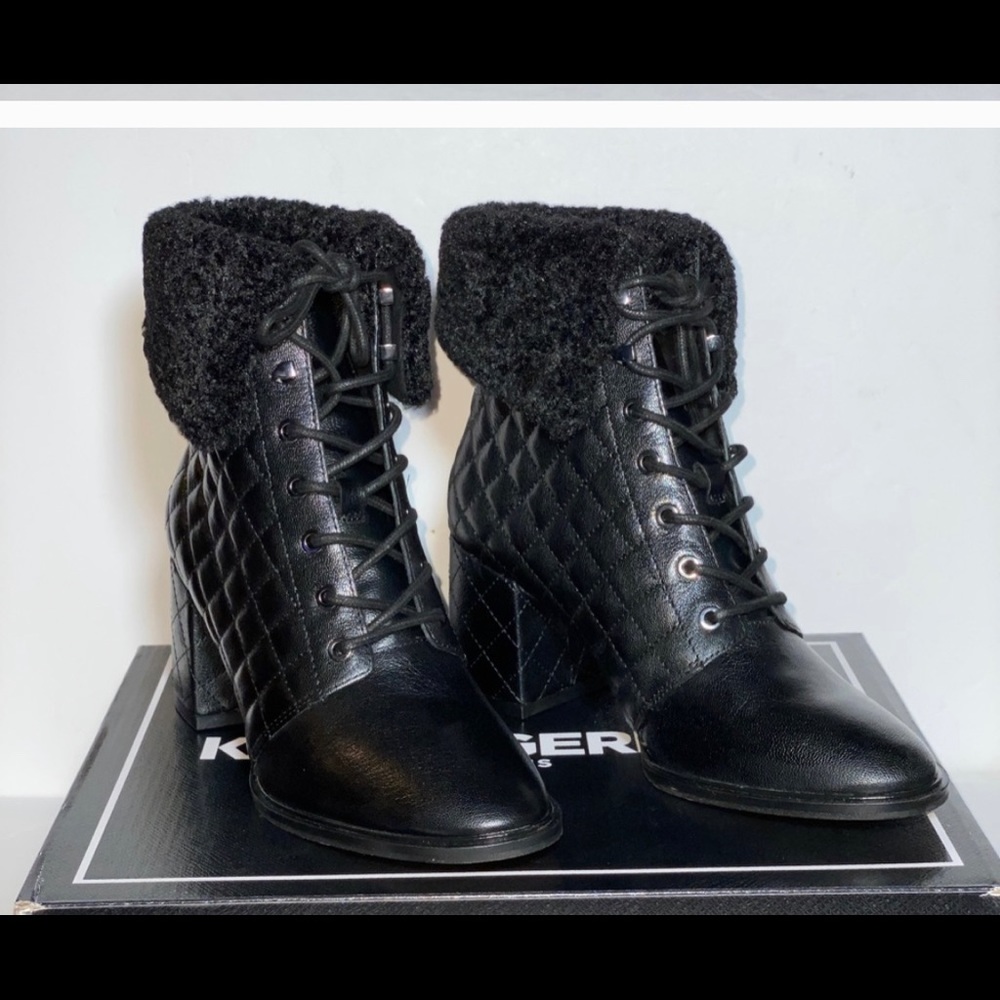 kARLLAGERFELD CANTYN Black Leather Booties # 9.5 - Picture 6 of 11